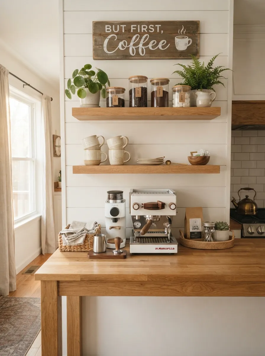 Coffee Bar with Sign