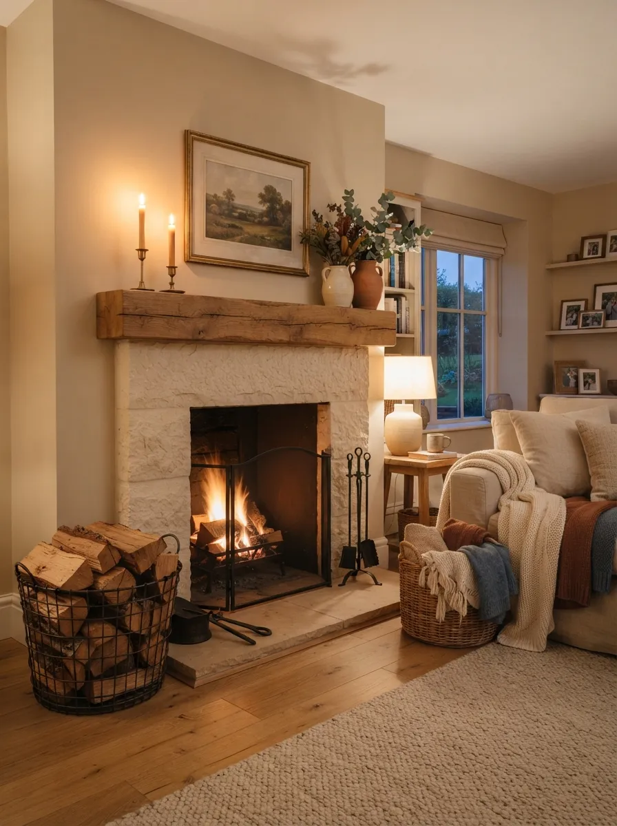 Cozy Fireplace Styling