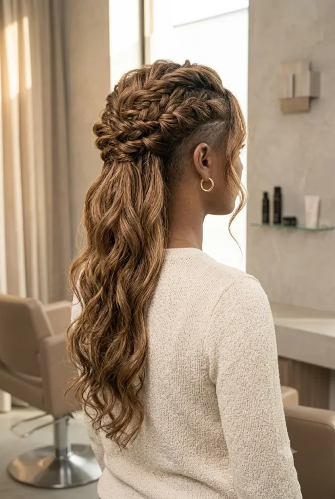 Half-Up Warrior Braids