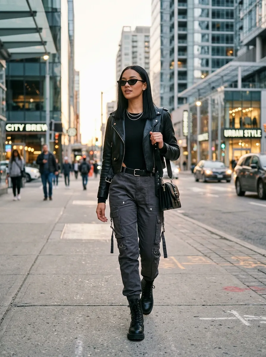 Leather Moto Contrast