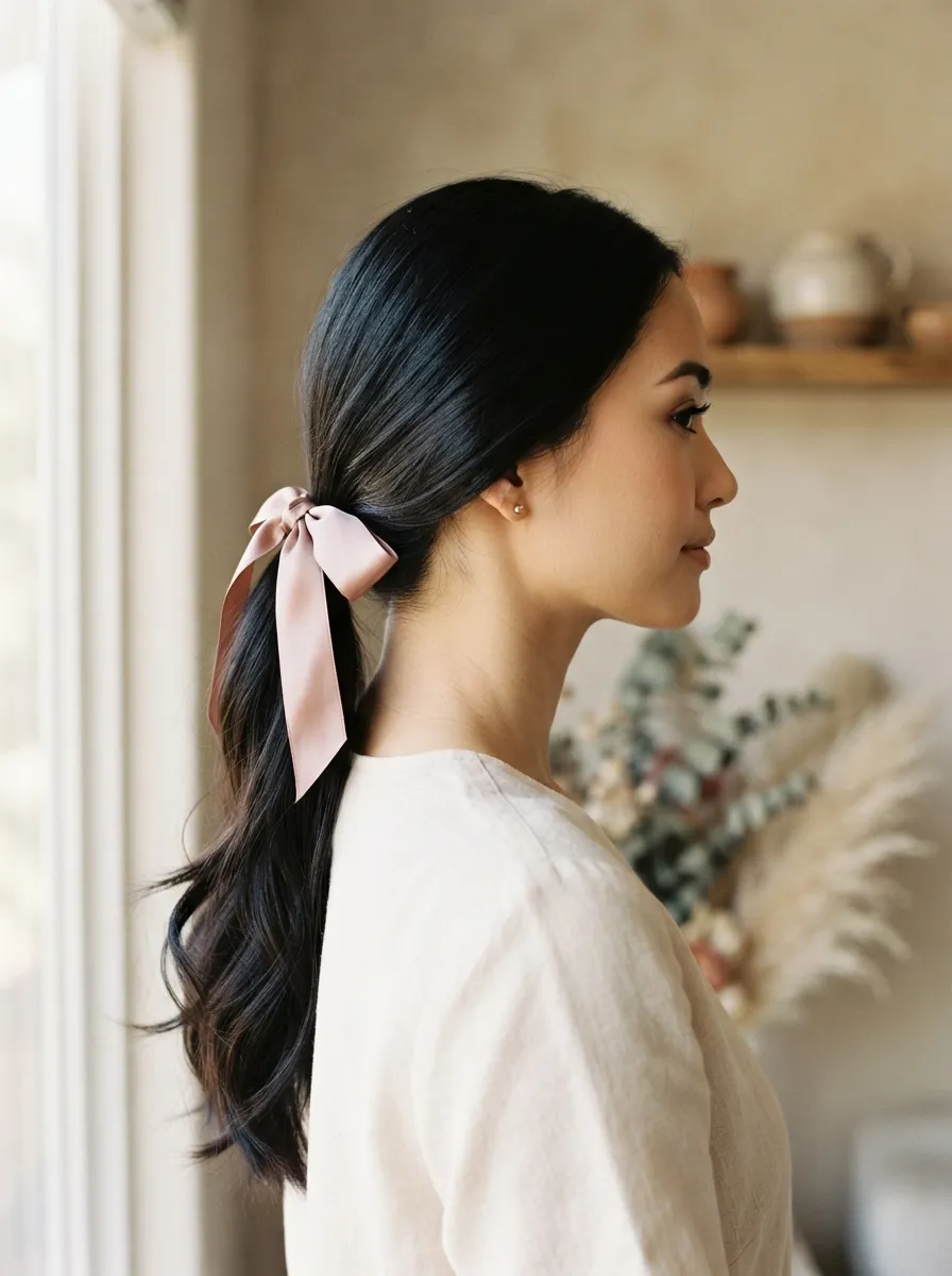 Low Ribbon Ponytail