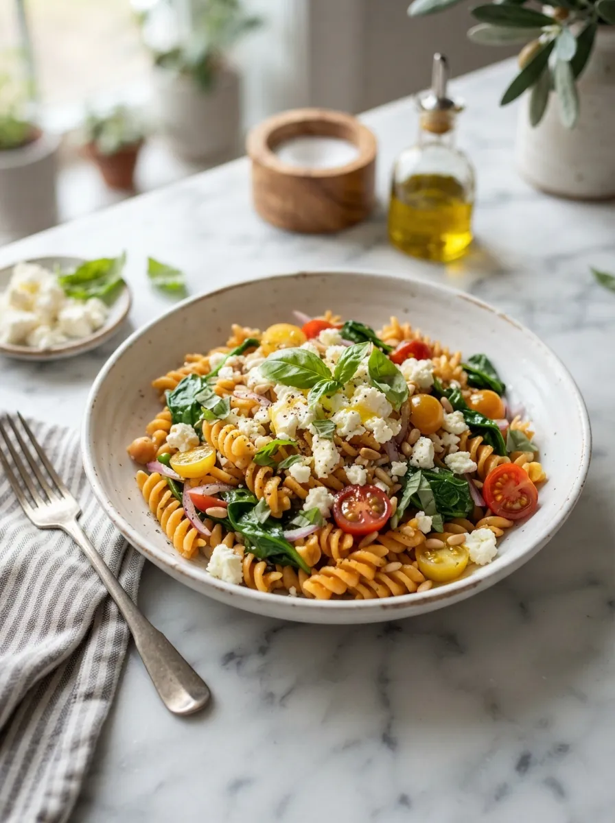 Mediterranean Chickpea Pasta