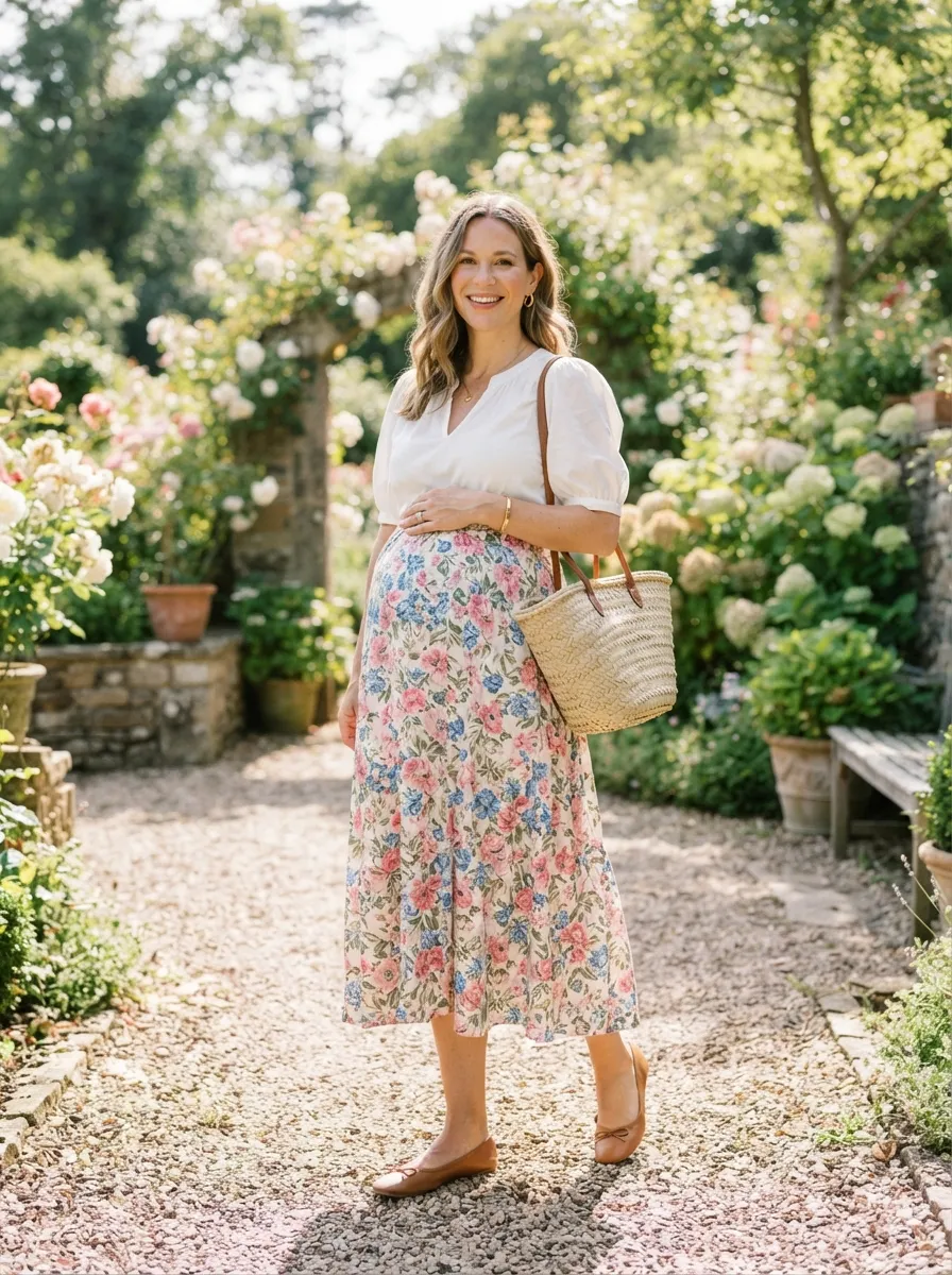 Printed Midi Skirt