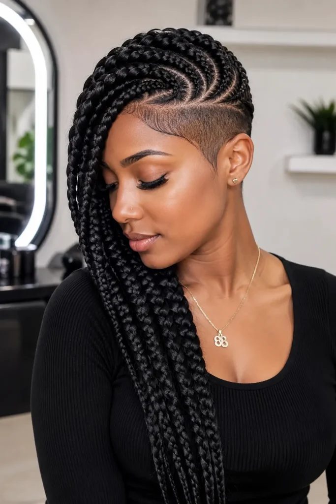 Side Sweep Undercut Plaits