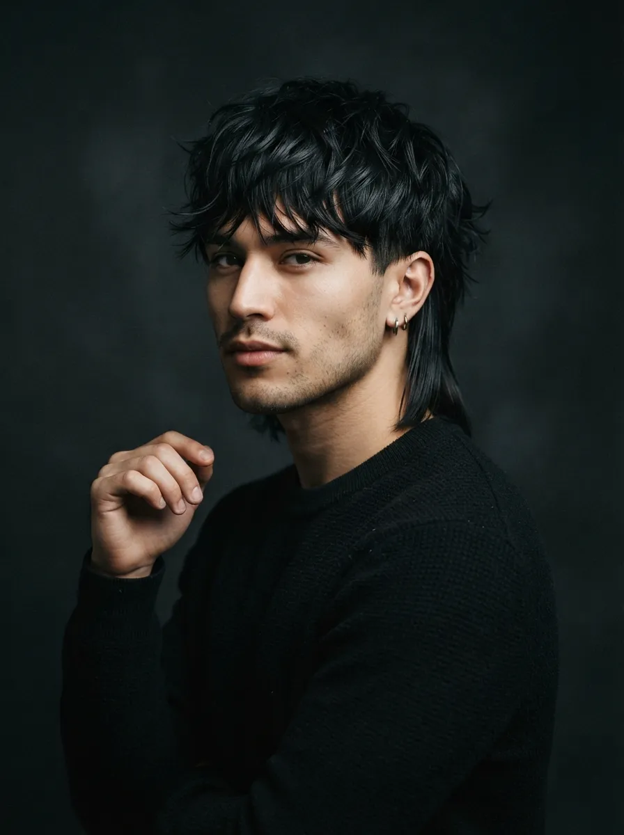 Textured Black Mullet