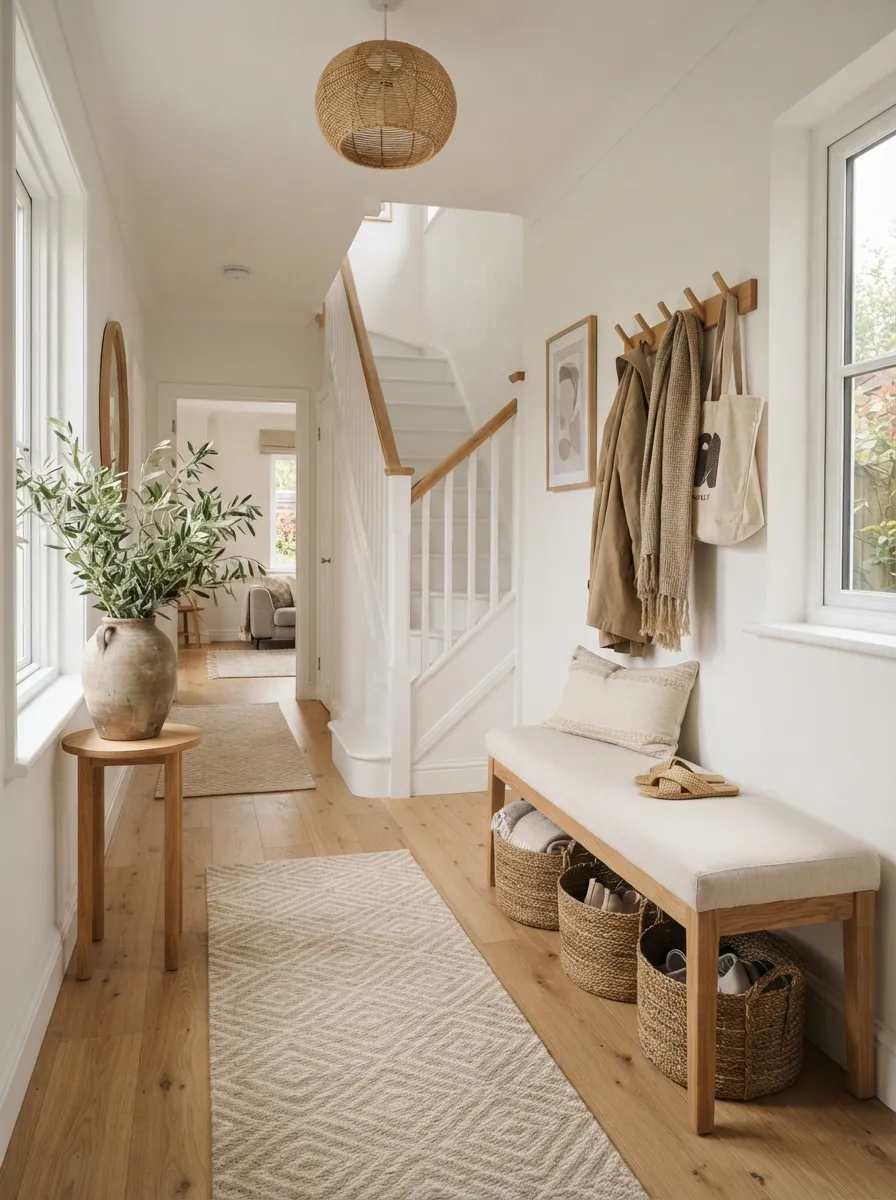 Textured Entryway Bench