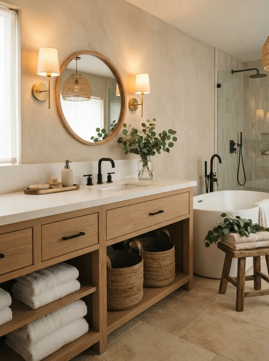 Warm Bathroom Accents