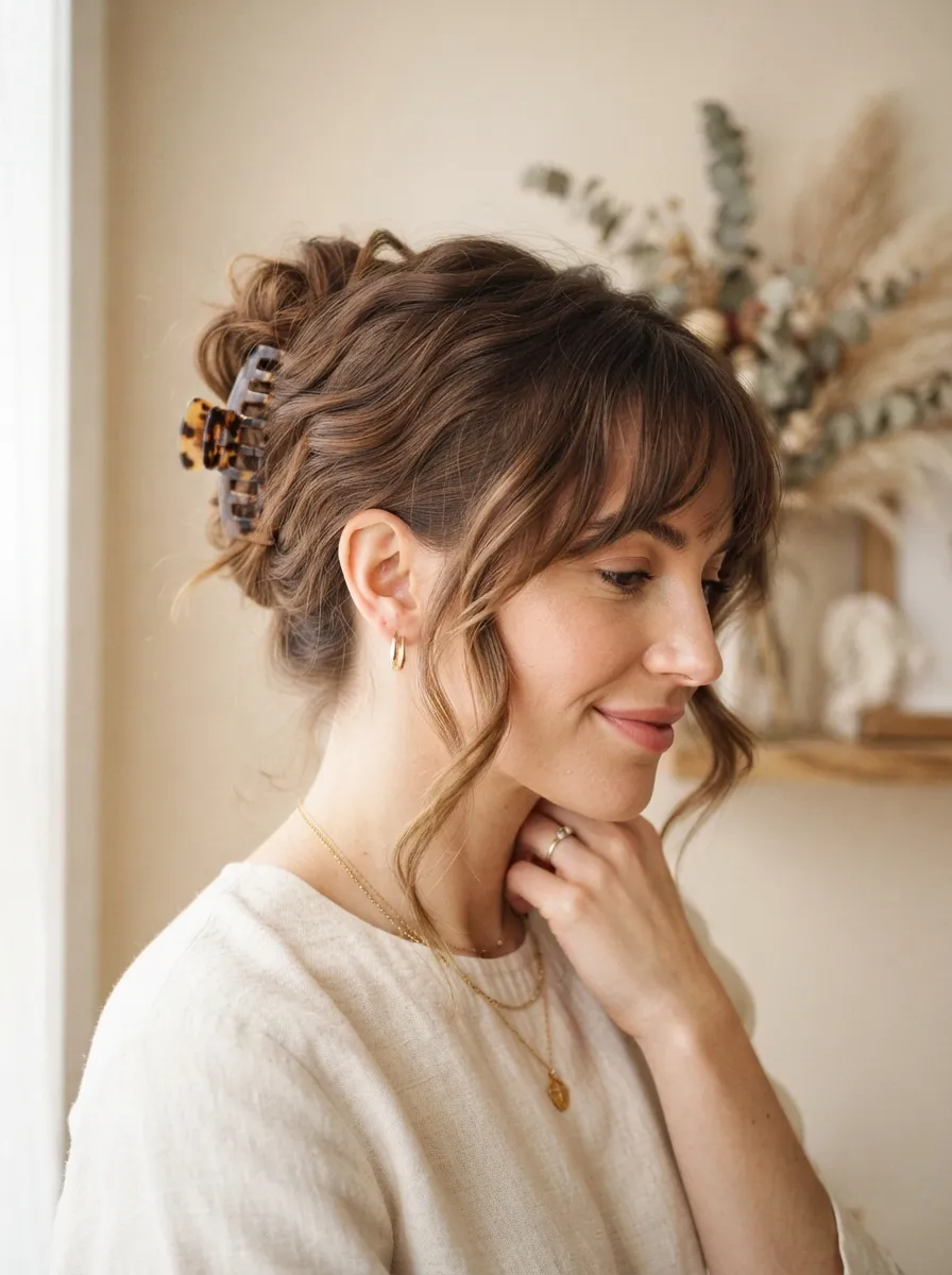 Wispy Fringe Updo