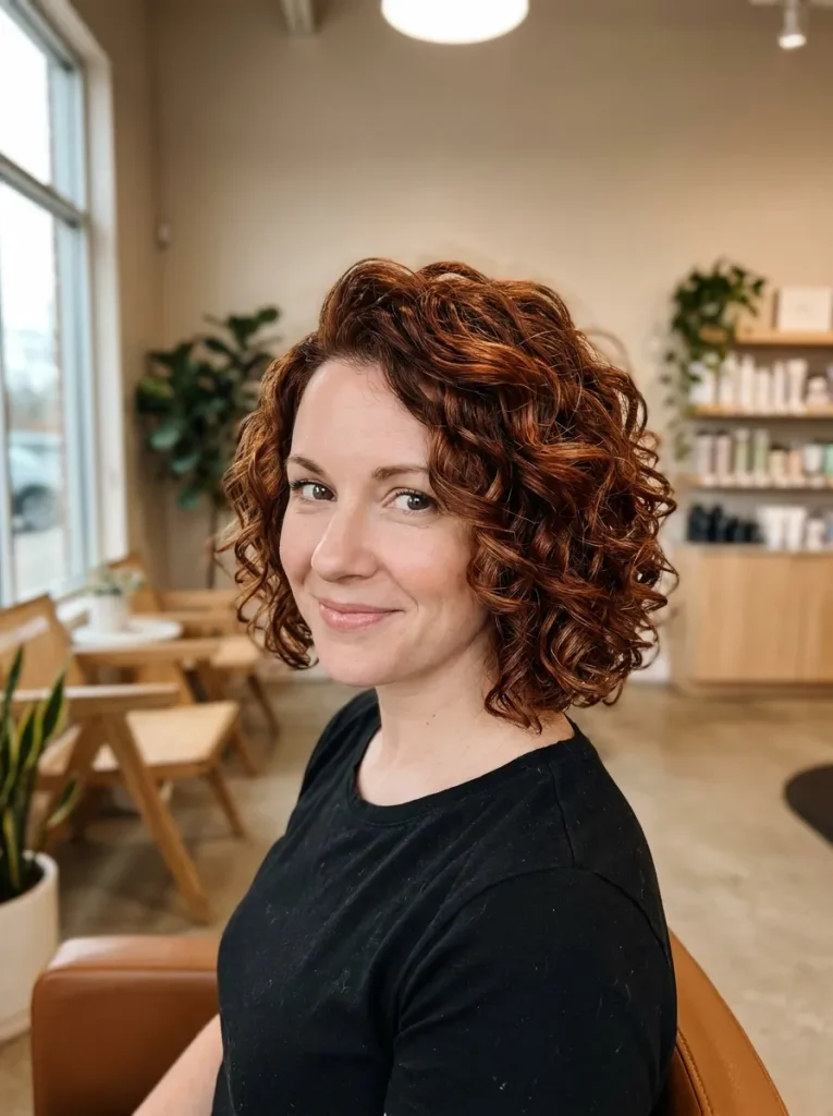 Auburn Curly Bob