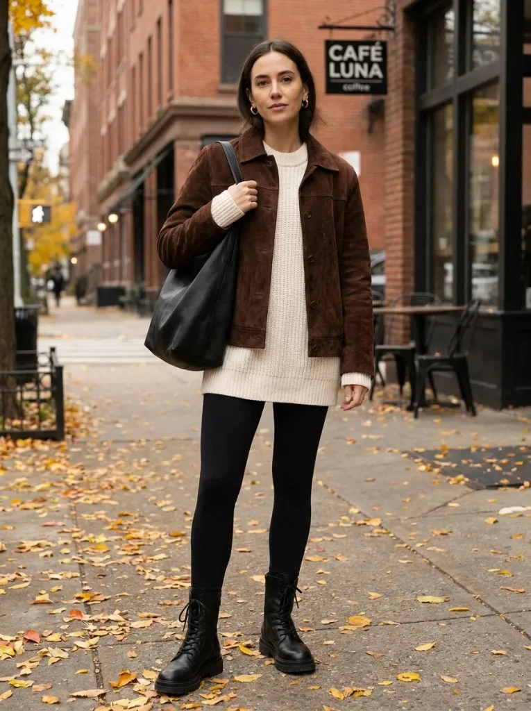 Black Leggings Chunky Boots