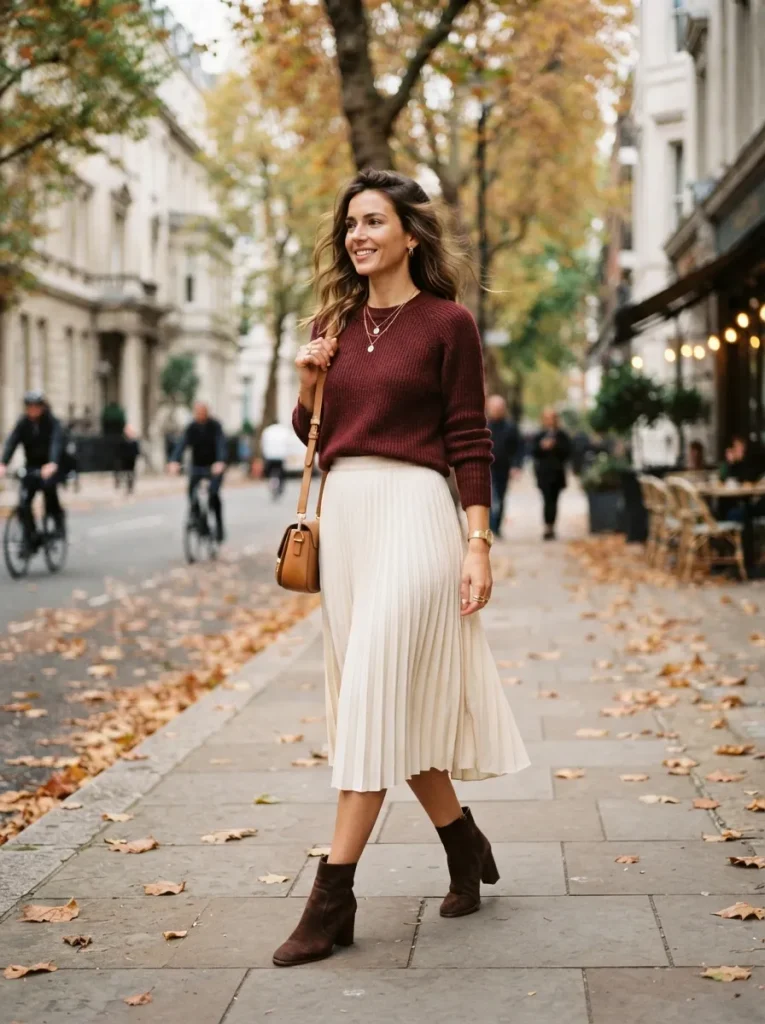 Burgundy Sweater Skirt