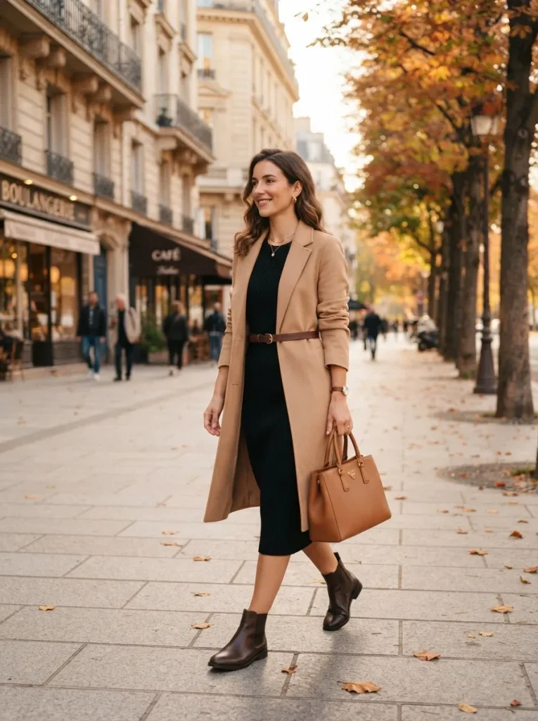 Camel Coat Dress