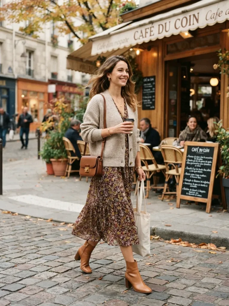 Cardigan Floral Dress