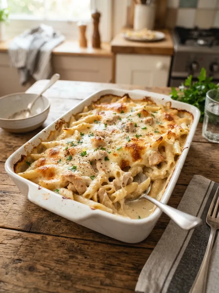 Chicken Alfredo Bake
