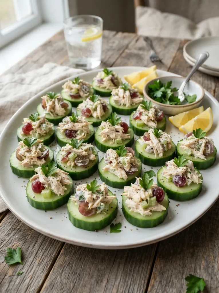 Chicken Salad Cucumber Cups