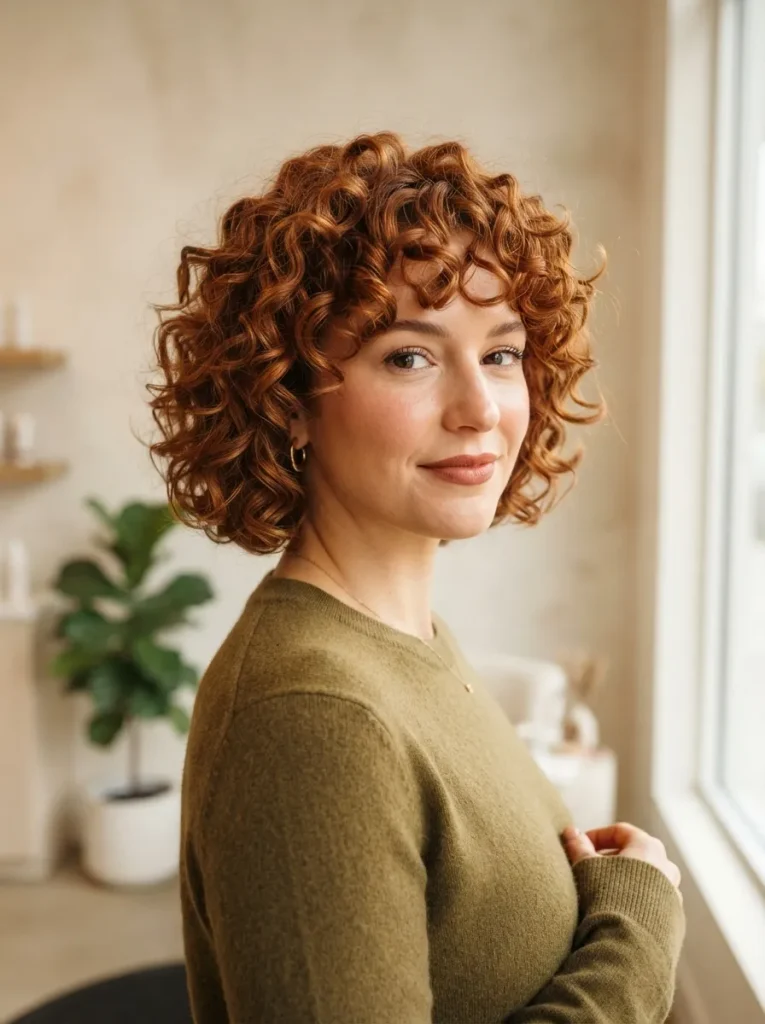 Copper Curly Bob