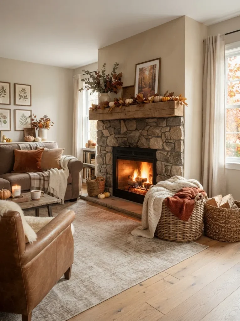 Cozy Fireplace Baskets