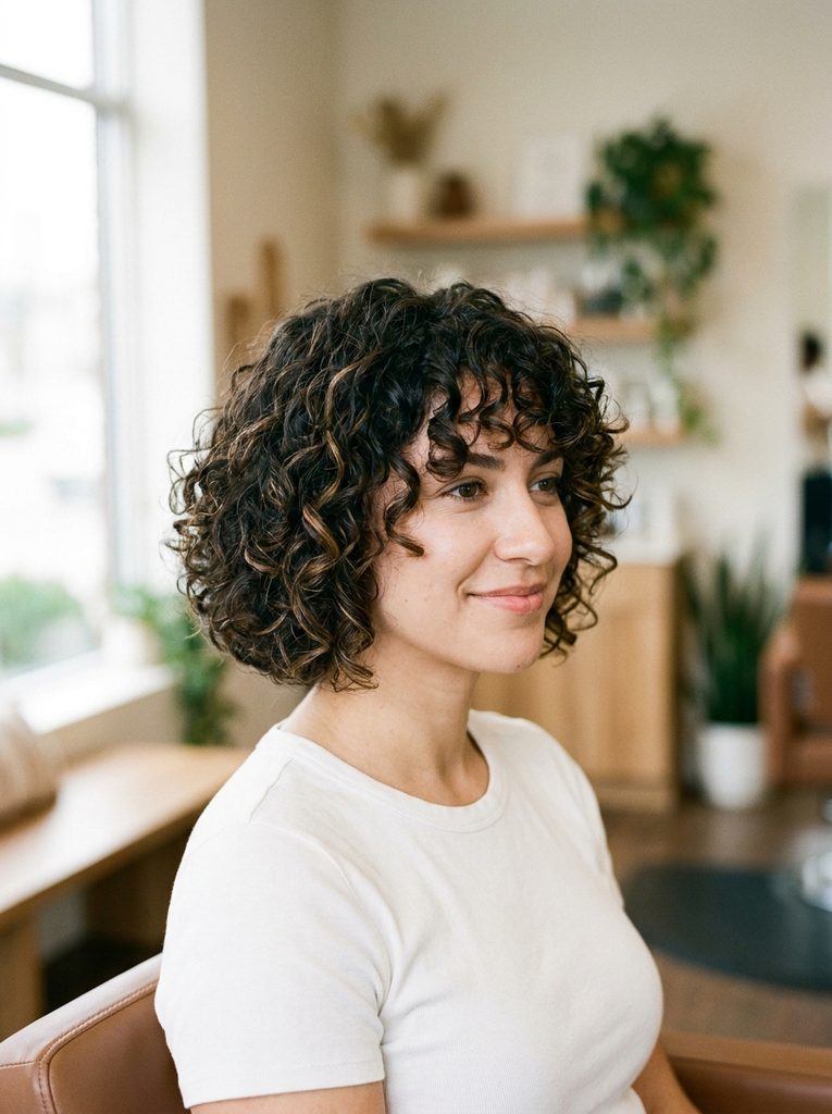Curly Rounded Bob