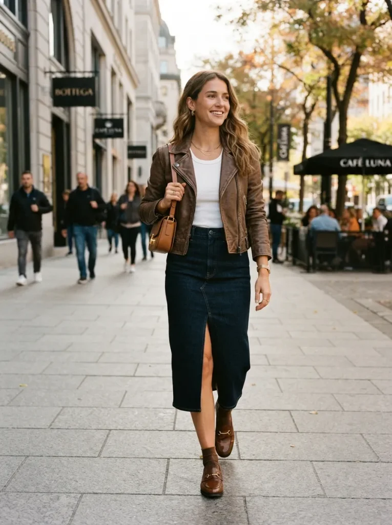 Denim Midi Skirt