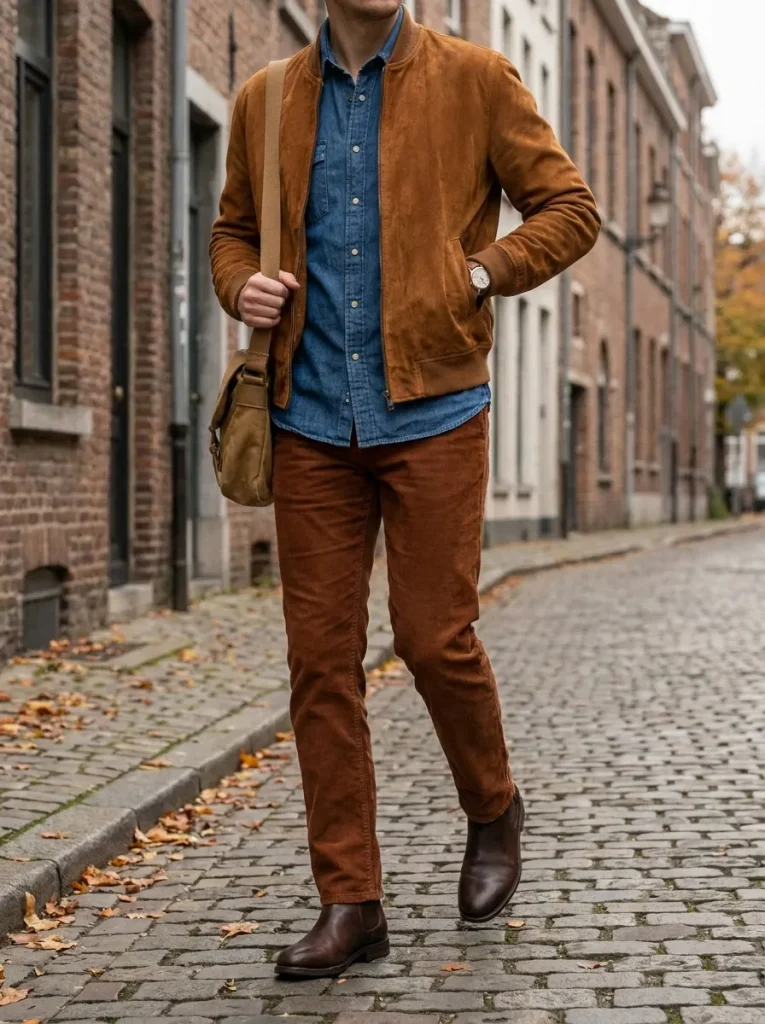 Denim Shirt Corduroy Pants
