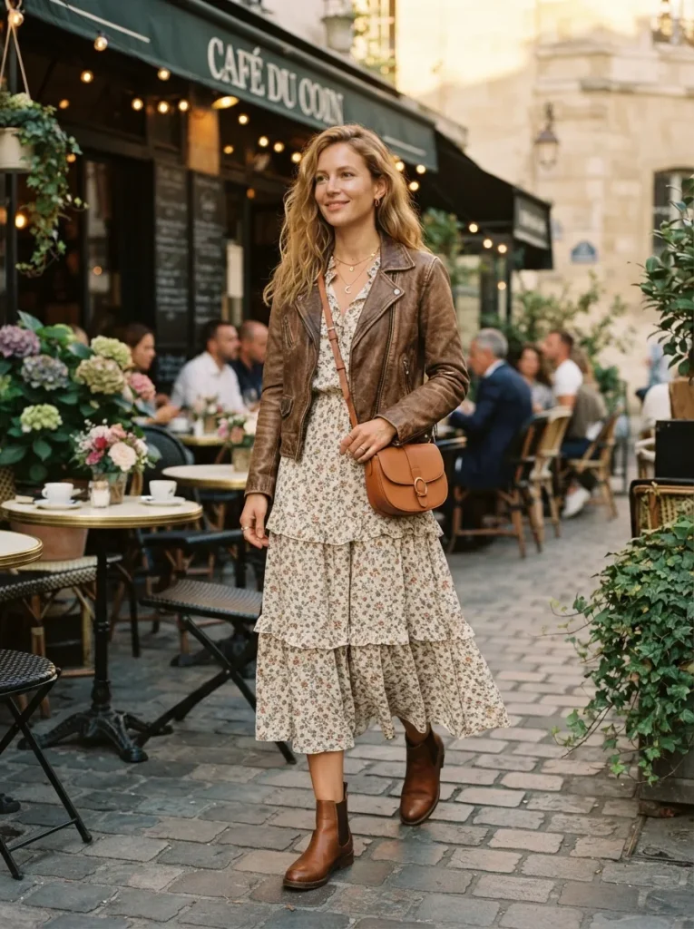 Floral Dress Ankle Boots