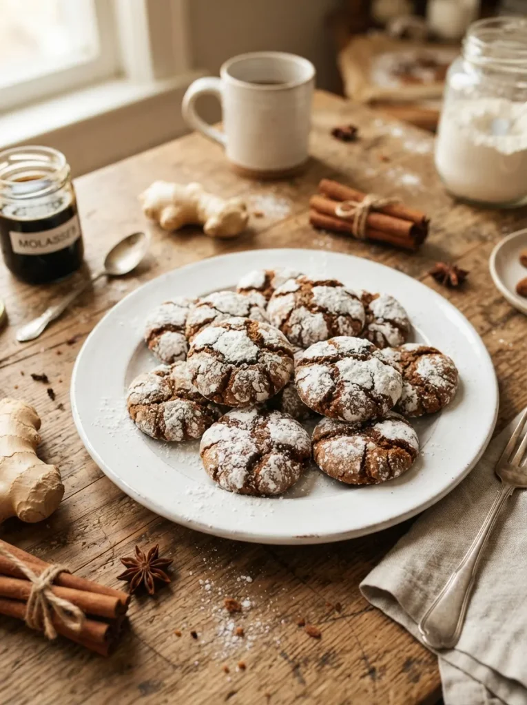 Gingerbread Crinkle Cookies