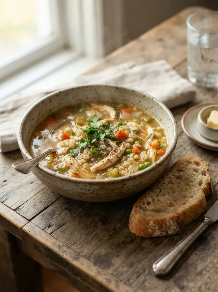 Hearty Chicken Barley Soup