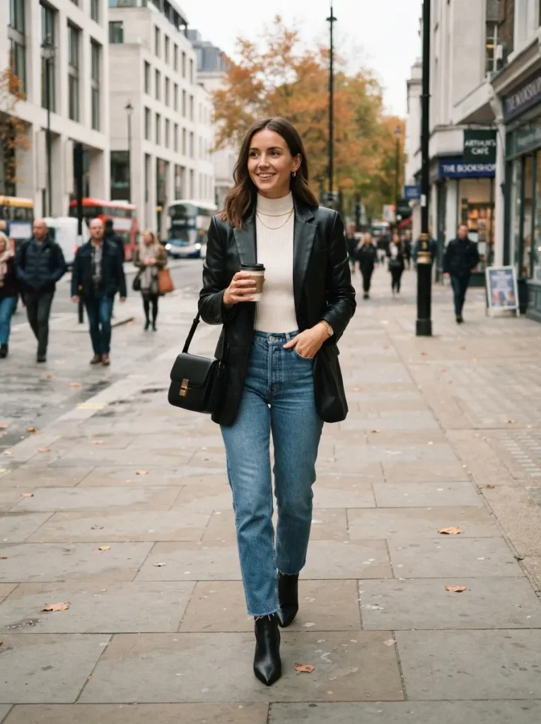 Leather Blazer Jeans