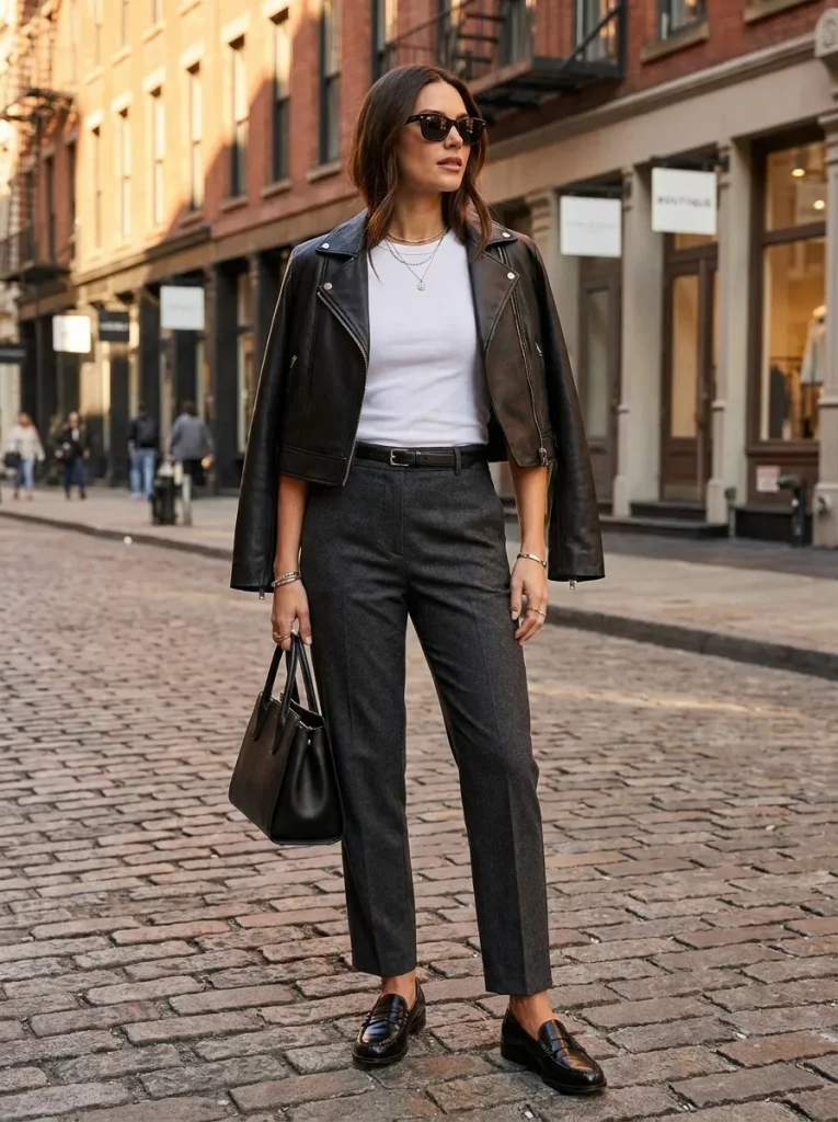 Leather Jacket Trousers