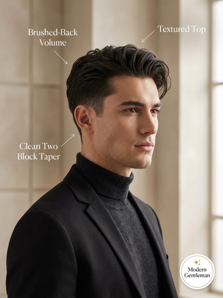 Two Block Haircut Styled Back