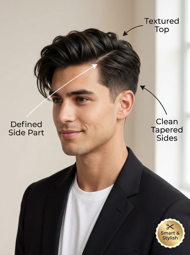 Side Part Two Block Haircut