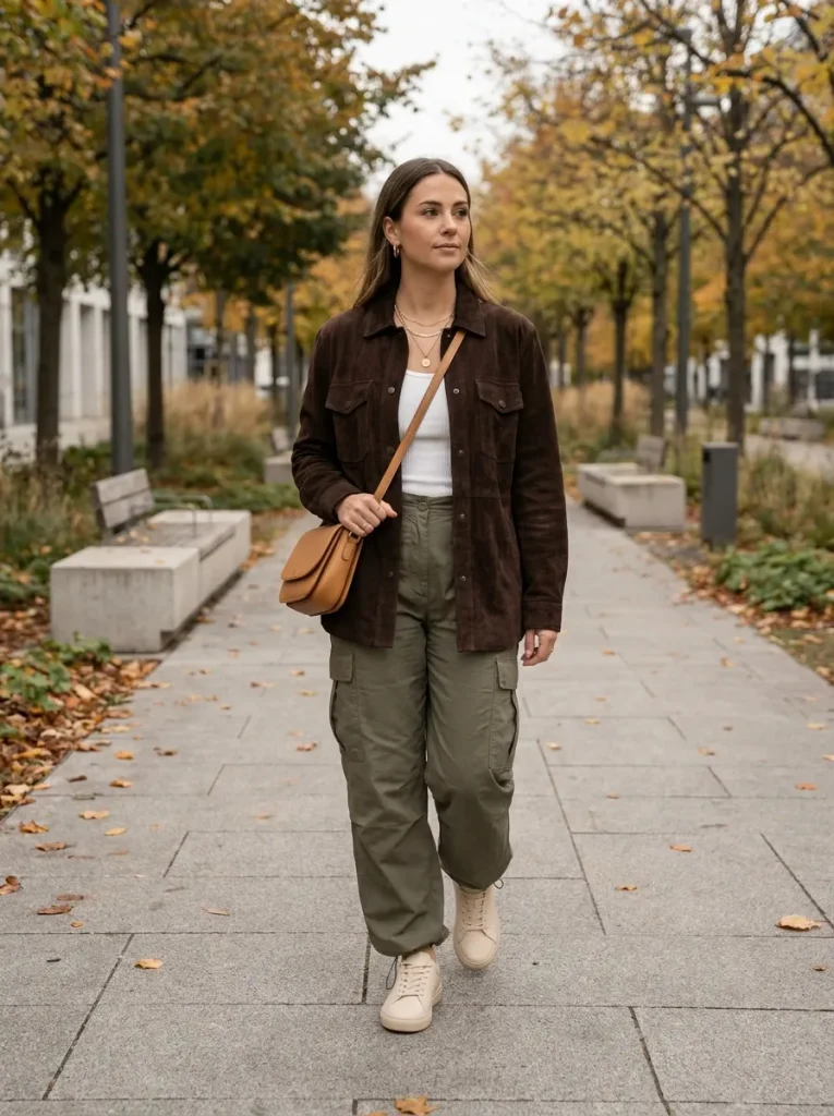 Olive Cargo Pants Sneakers