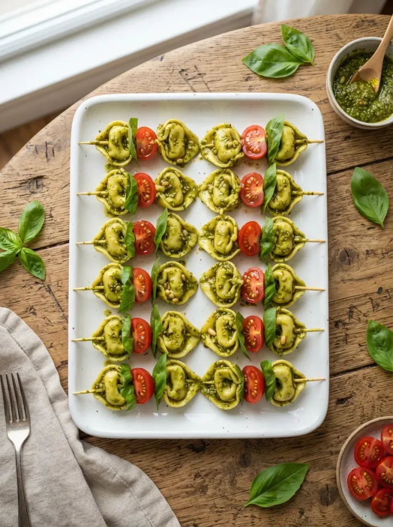 Pesto Tortellini Skewers