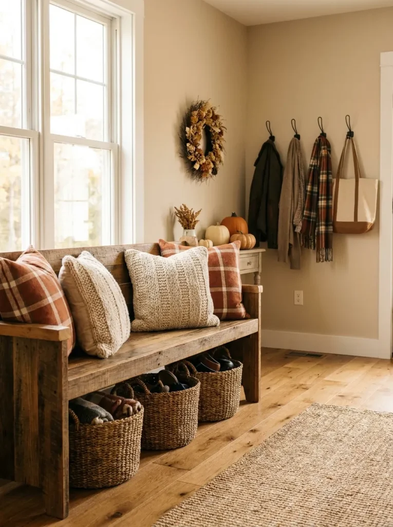 Plaid Entry Bench