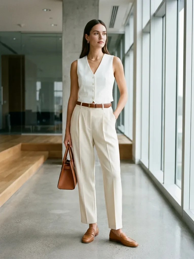 Pleated Pants Vest