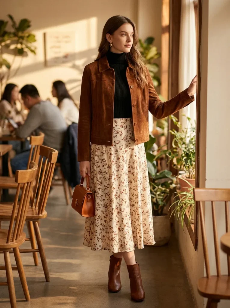 Printed Midi Skirt