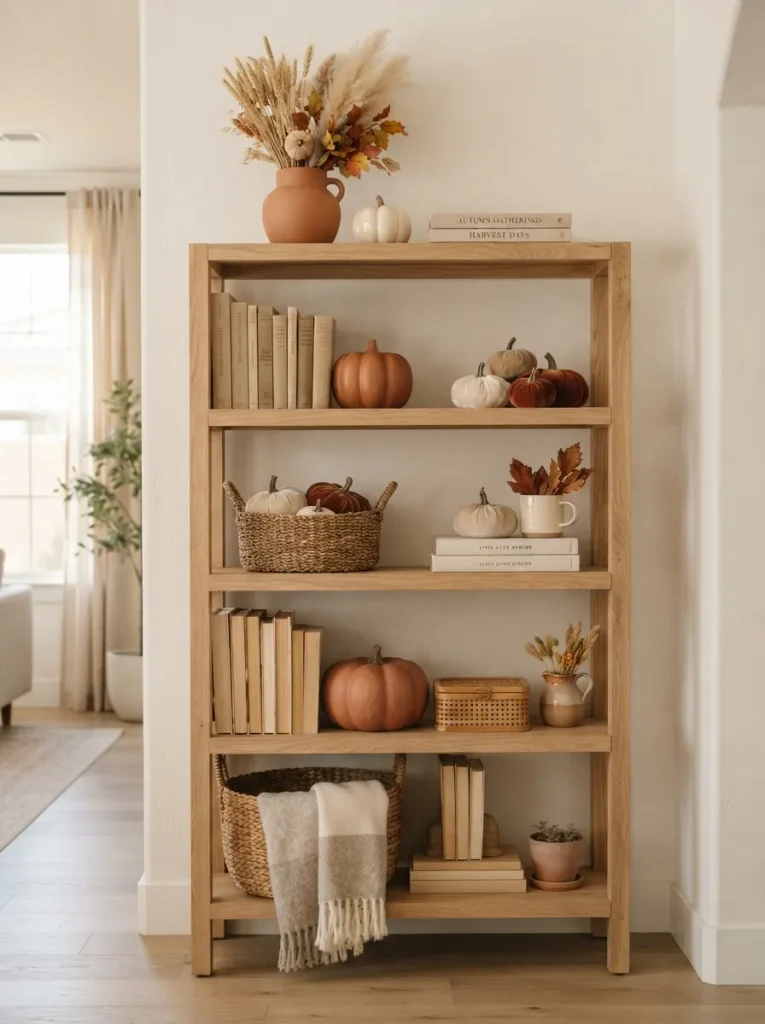 Pumpkin Shelf Arrangement