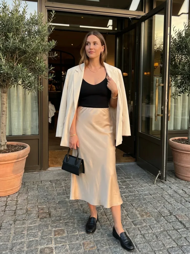 Satin Skirt Blazer