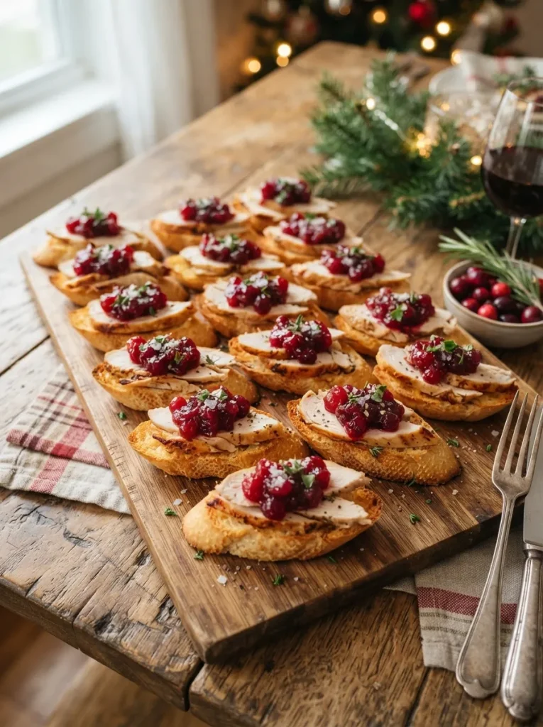 Turkey Cranberry Crostini