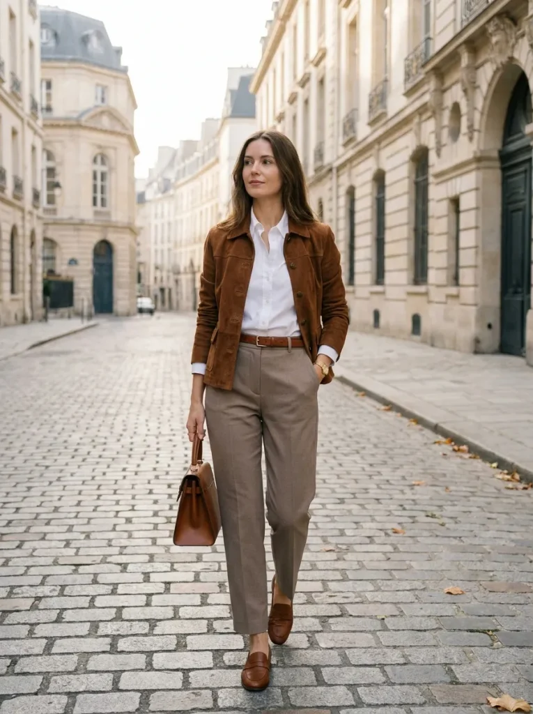 White Shirt Tailored Pants