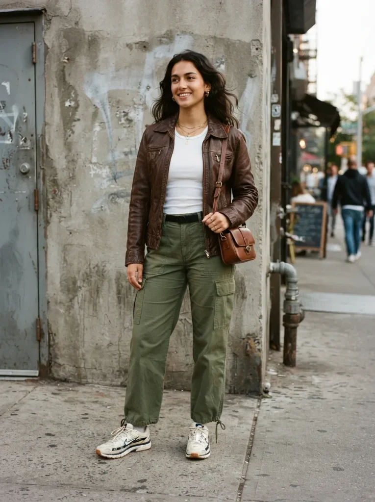 White Tank Cargo Pants