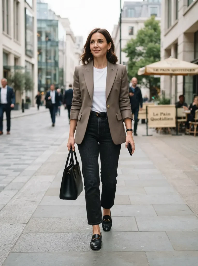 White Tee Blazer