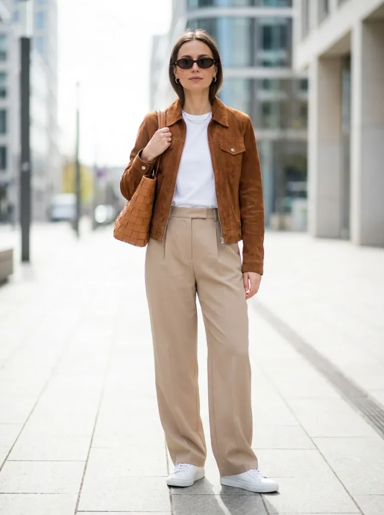 White Tee Wide-Leg Pants