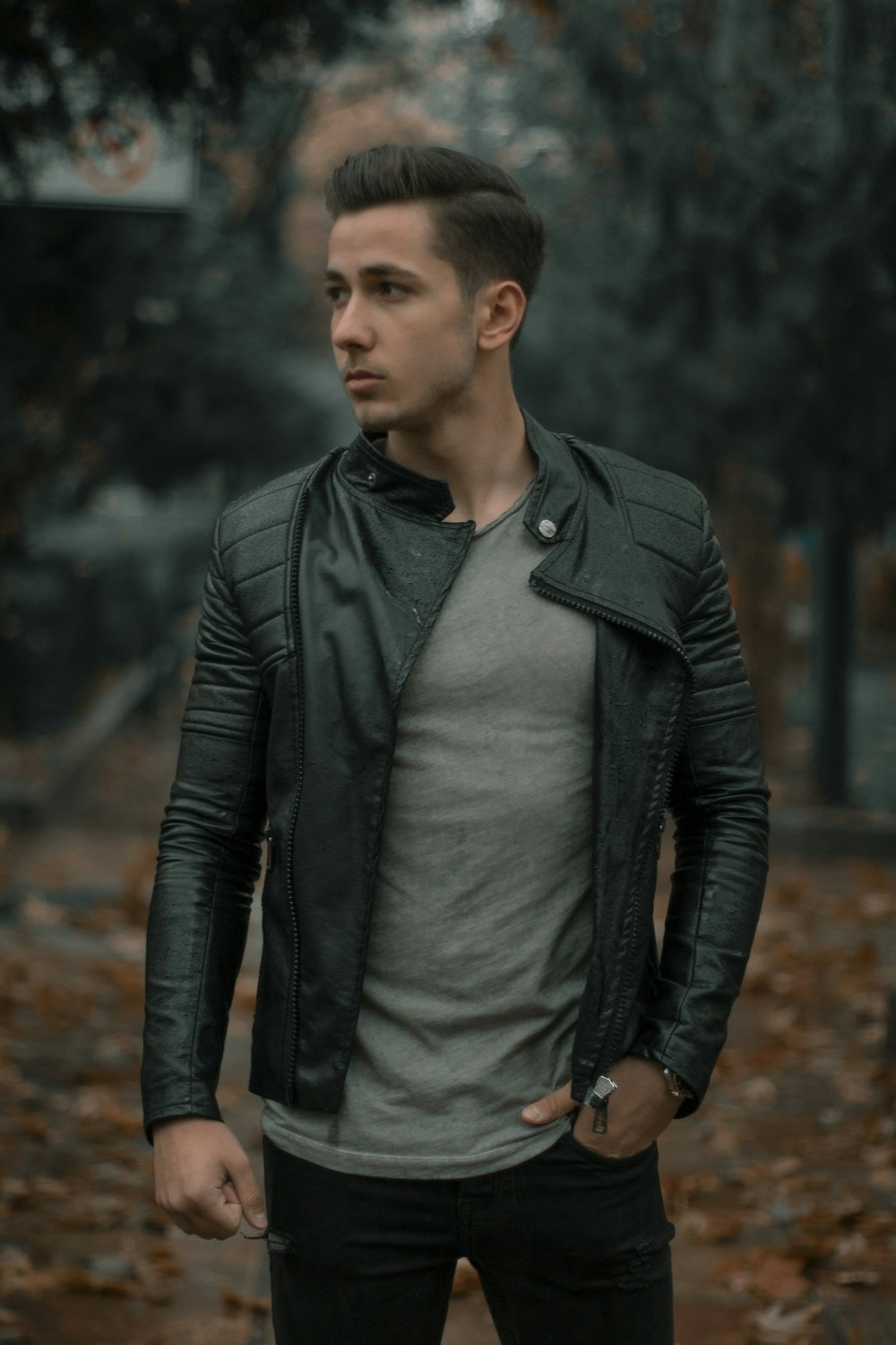 Leather Jacket Outfits Built Around a Turtleneck - leather jacket outfit
