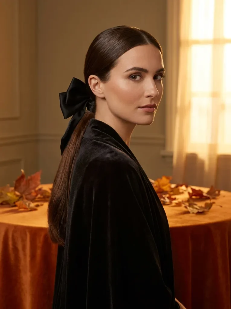 Black Bow Ponytail