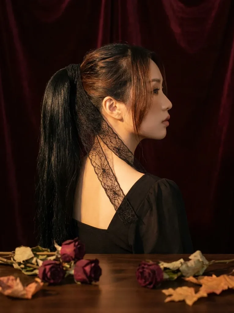 Black Lace Ponytail