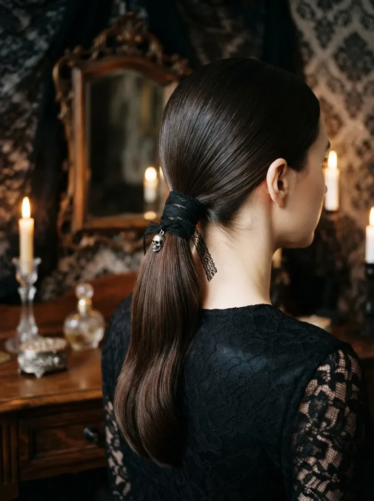 Black Lace Ponytail