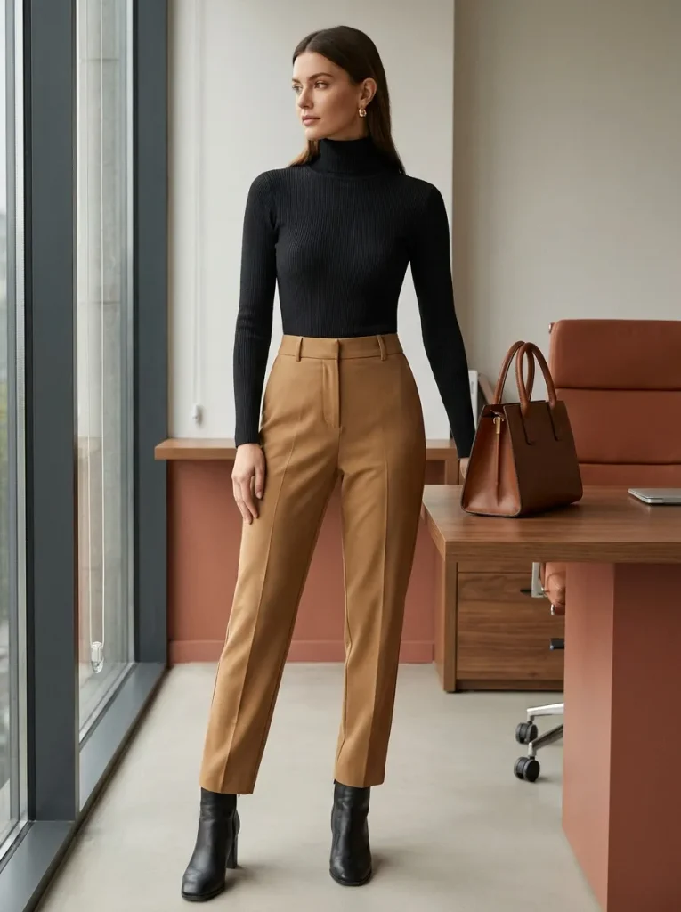 Black Turtleneck Trousers
