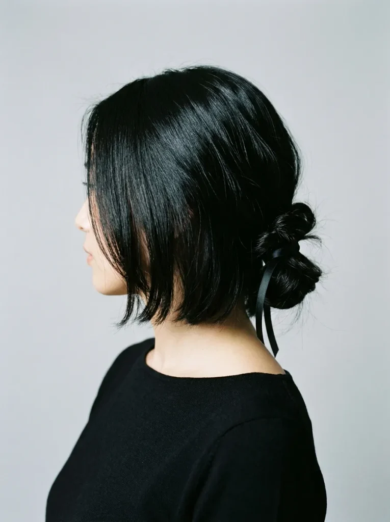 Bob with Low Bun Style