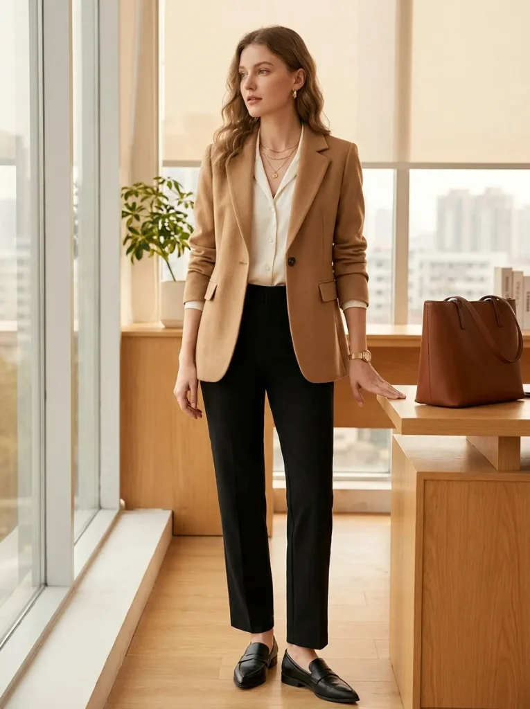 Camel Blazer Trousers